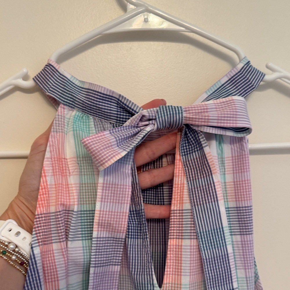 J. Crew‎ Plaid Halter Tank - Pink, Blue & Mint - Picture 4 of 6